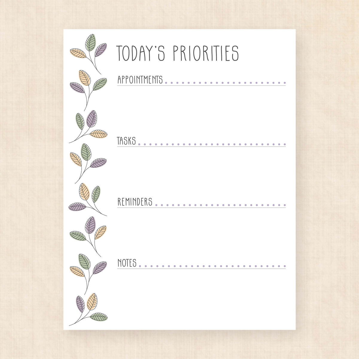 printable daily planner