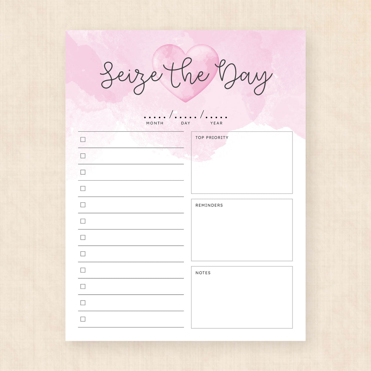 printable daily planner