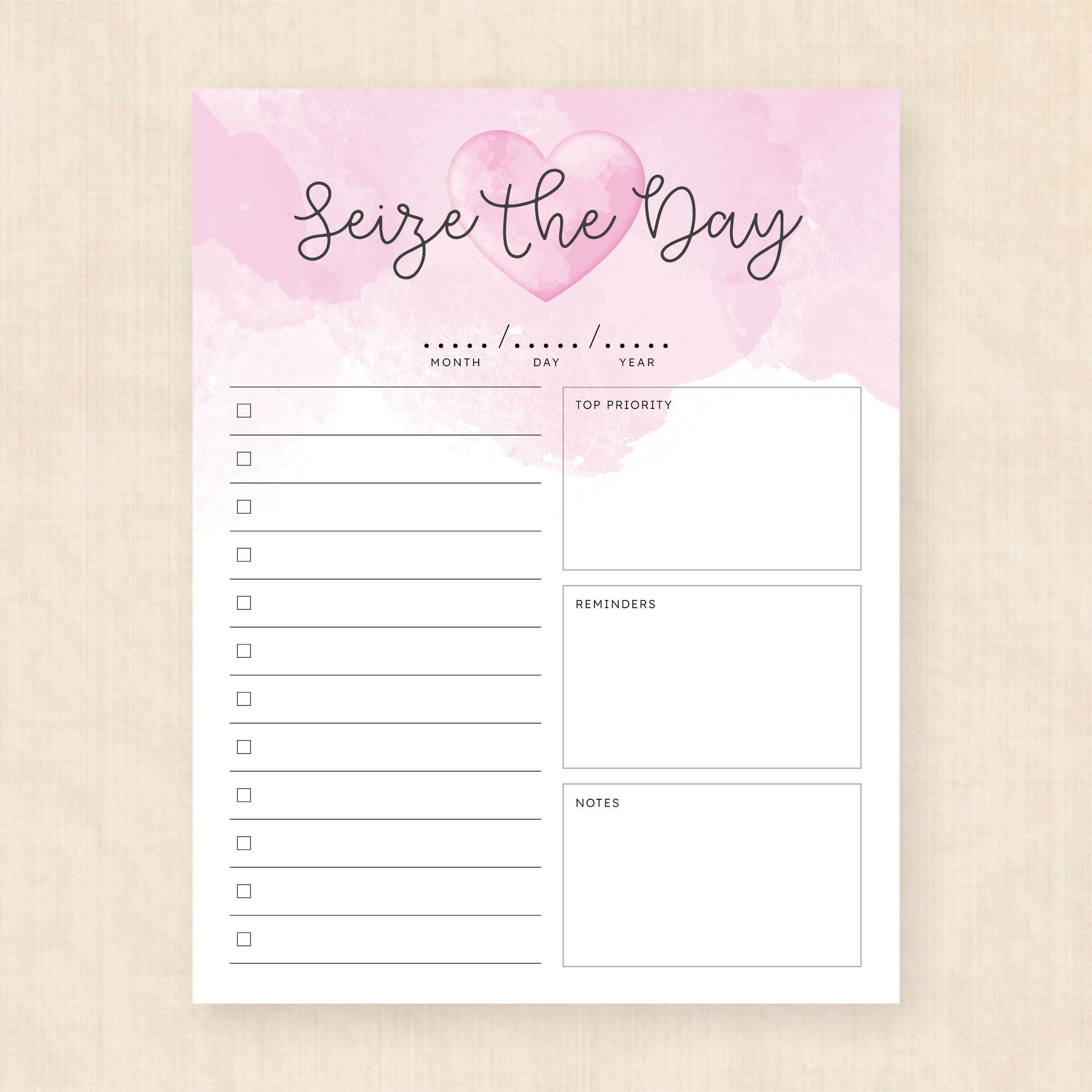 printable daily planner