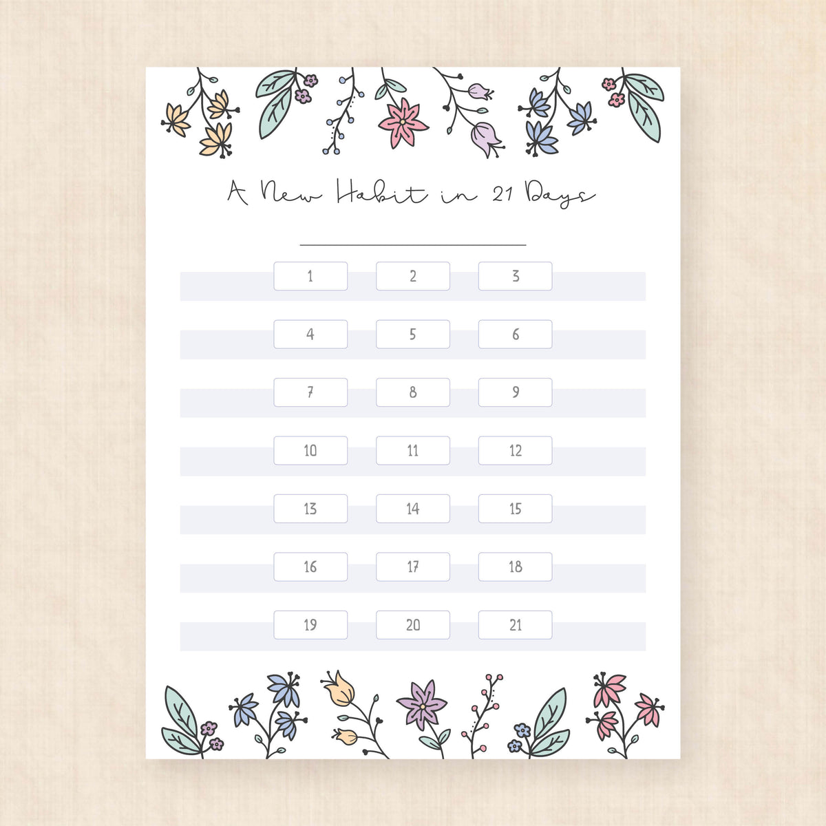 habit tracker printable