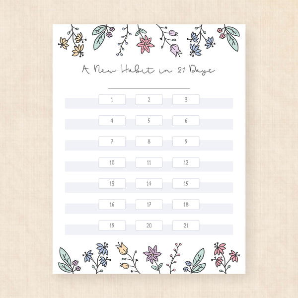 habit tracker printable