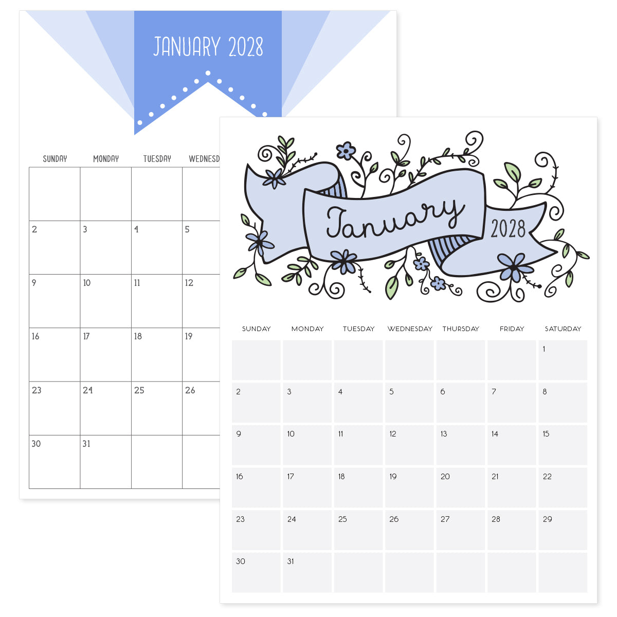 printable january 2028 calendar