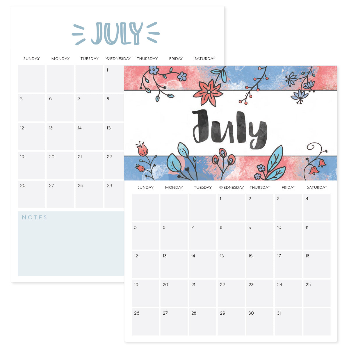 printable july 2026 calendar