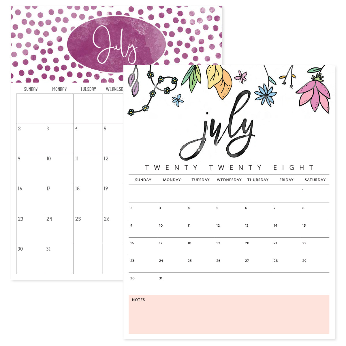 printable july 2028 calendar