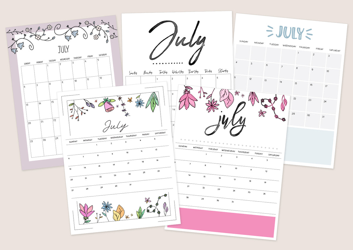 printable july calendar