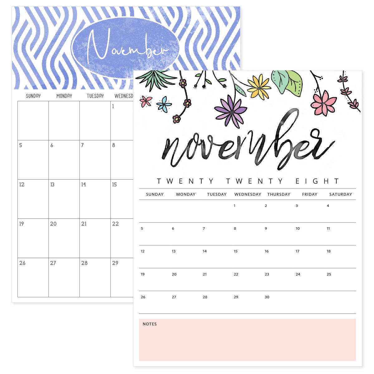 printable november 2028 calendar