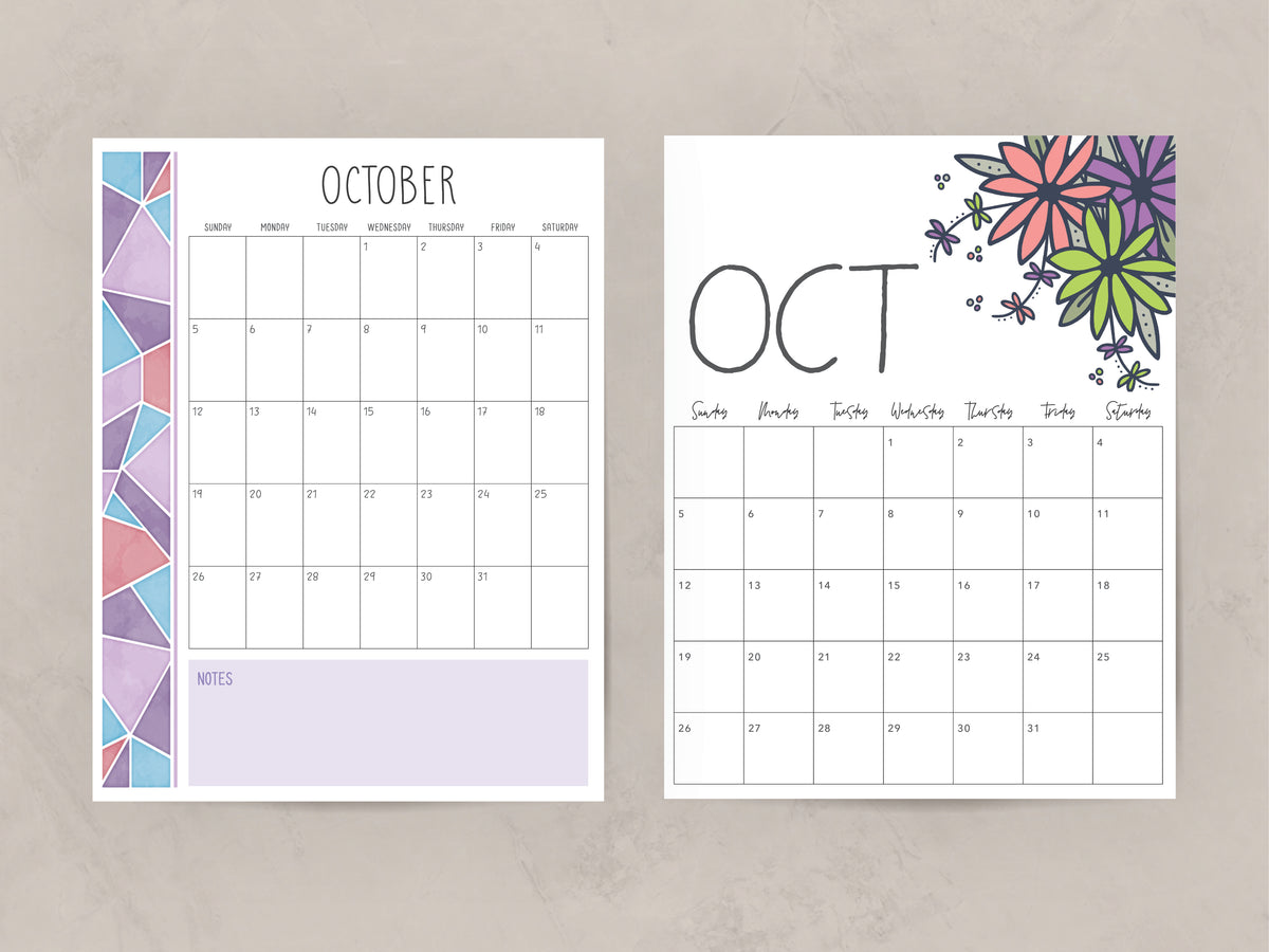 printable october calendar