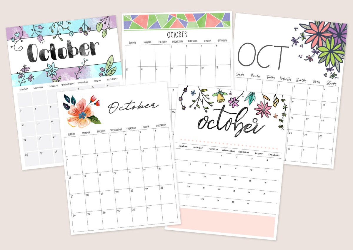 printable october calendar