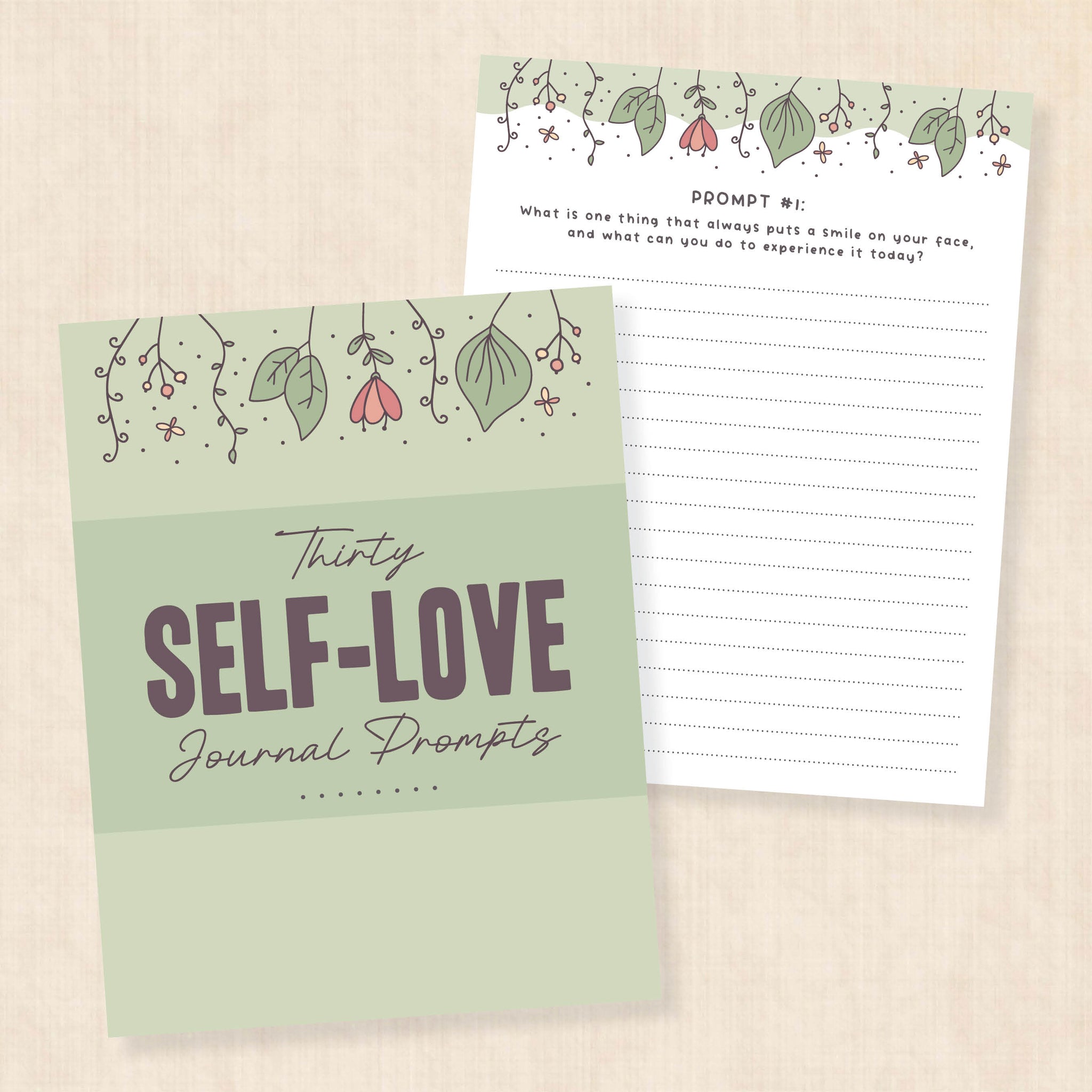 Self Love Journal Prompts · PDF Workbook