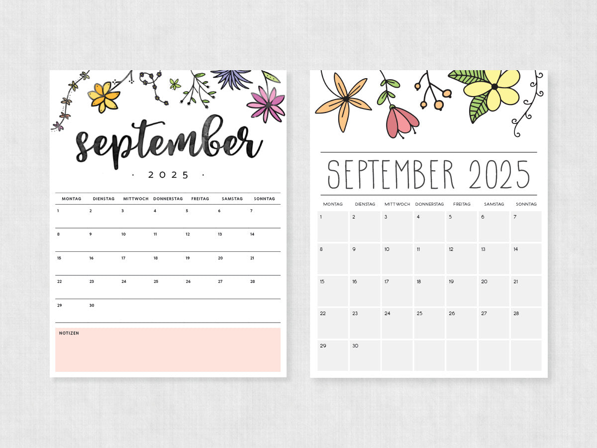 september 2025 kalender zum ausdrucken
