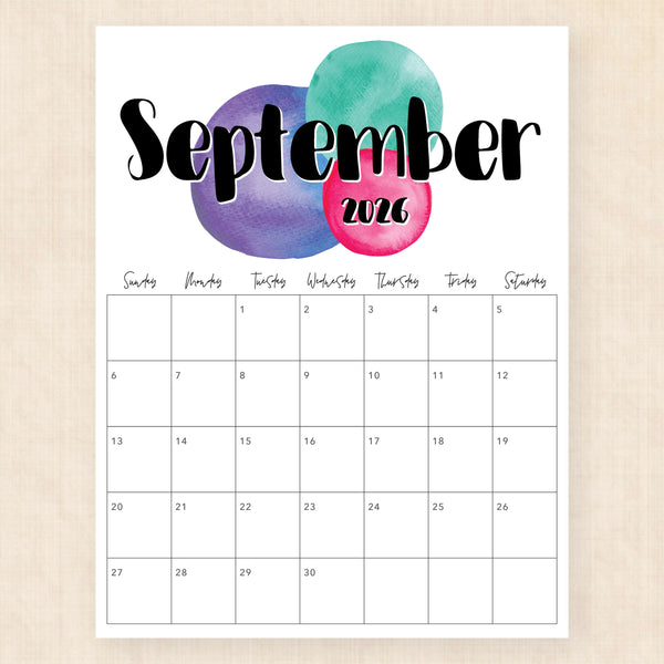 september 2026 calendar neon nectar