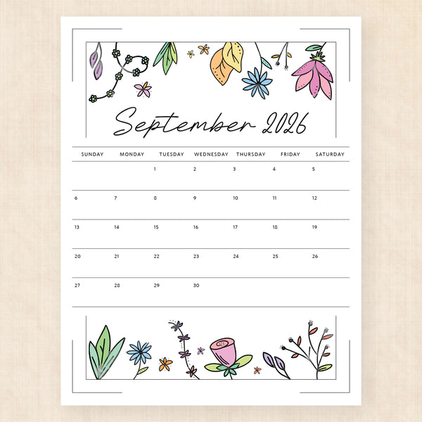 september 2026 calendar azalea anthem
