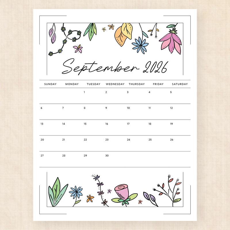 september 2026 calendar azalea anthem