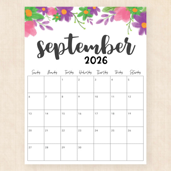 september 2026 calendar garland gaze