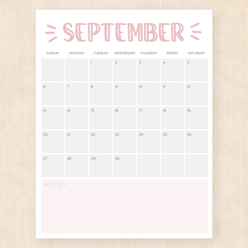 september 2026 calendar sassy splash