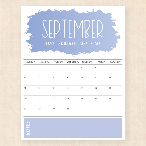 september 2026 calendar vivid vision