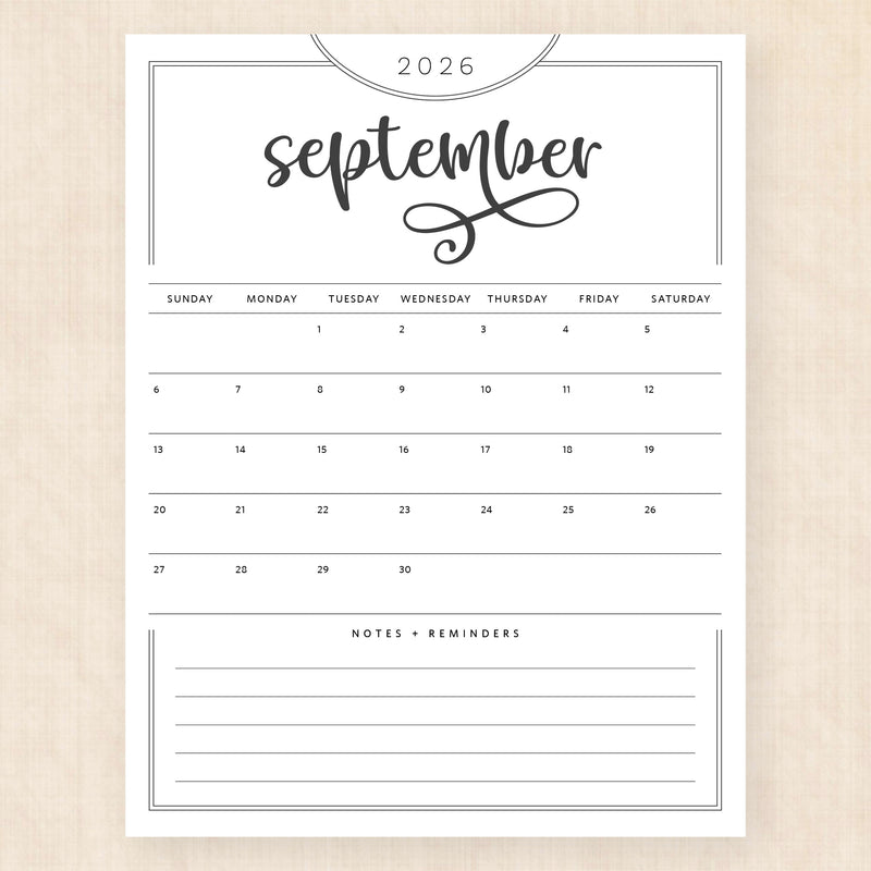september 2026 calendar flawless flourish
