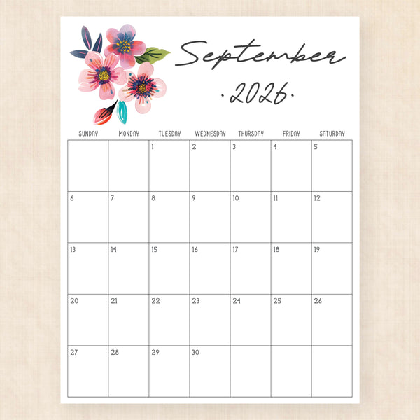 september 2026 calendar tropical treasure