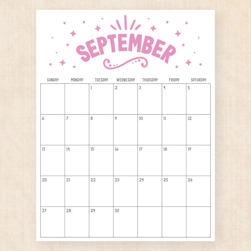 september 2026 calendar heavenly haze