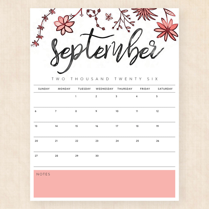 september 2026 calendar pixie prairie