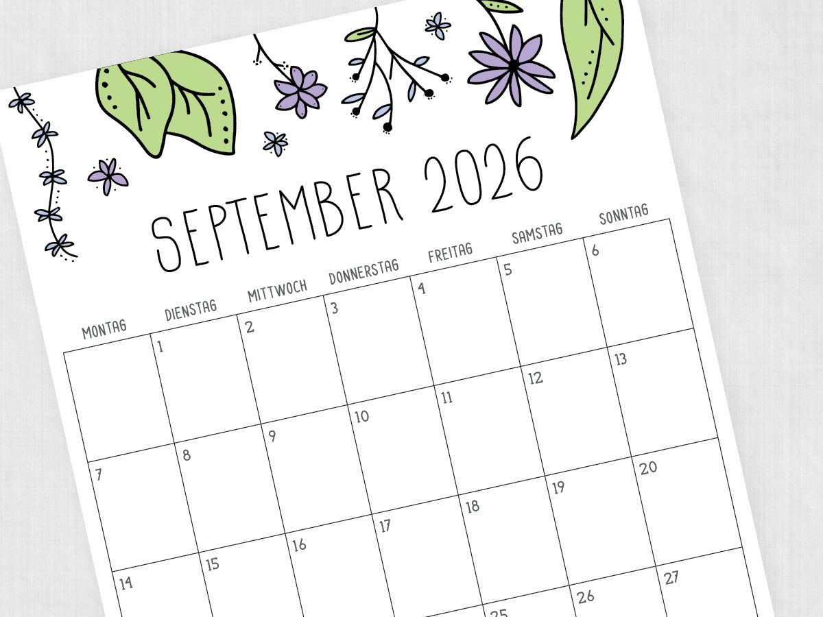 september 2026 kalendervorlage
