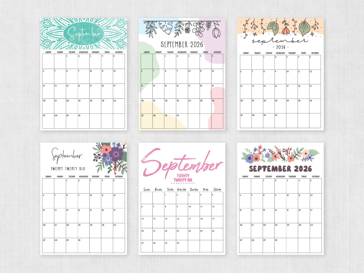 september 2026 printable calendar