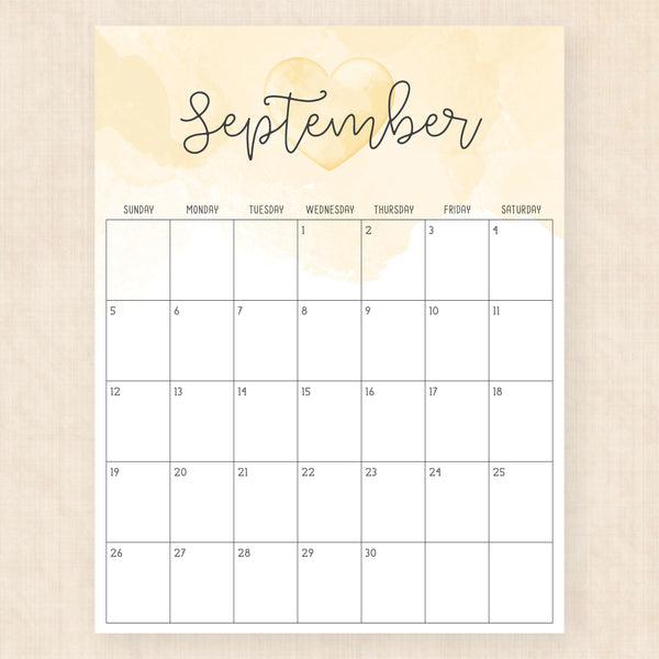 september 2027 calendar colorful crush