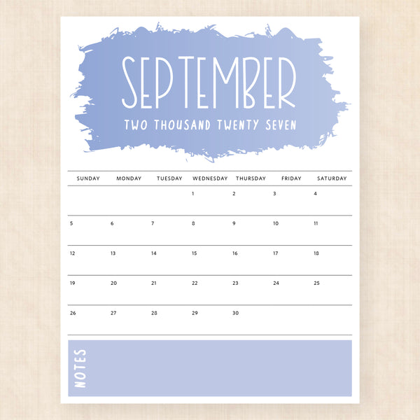 september 2027 calendar vivid vision