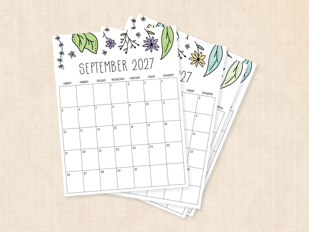 september 2027 calendar printable