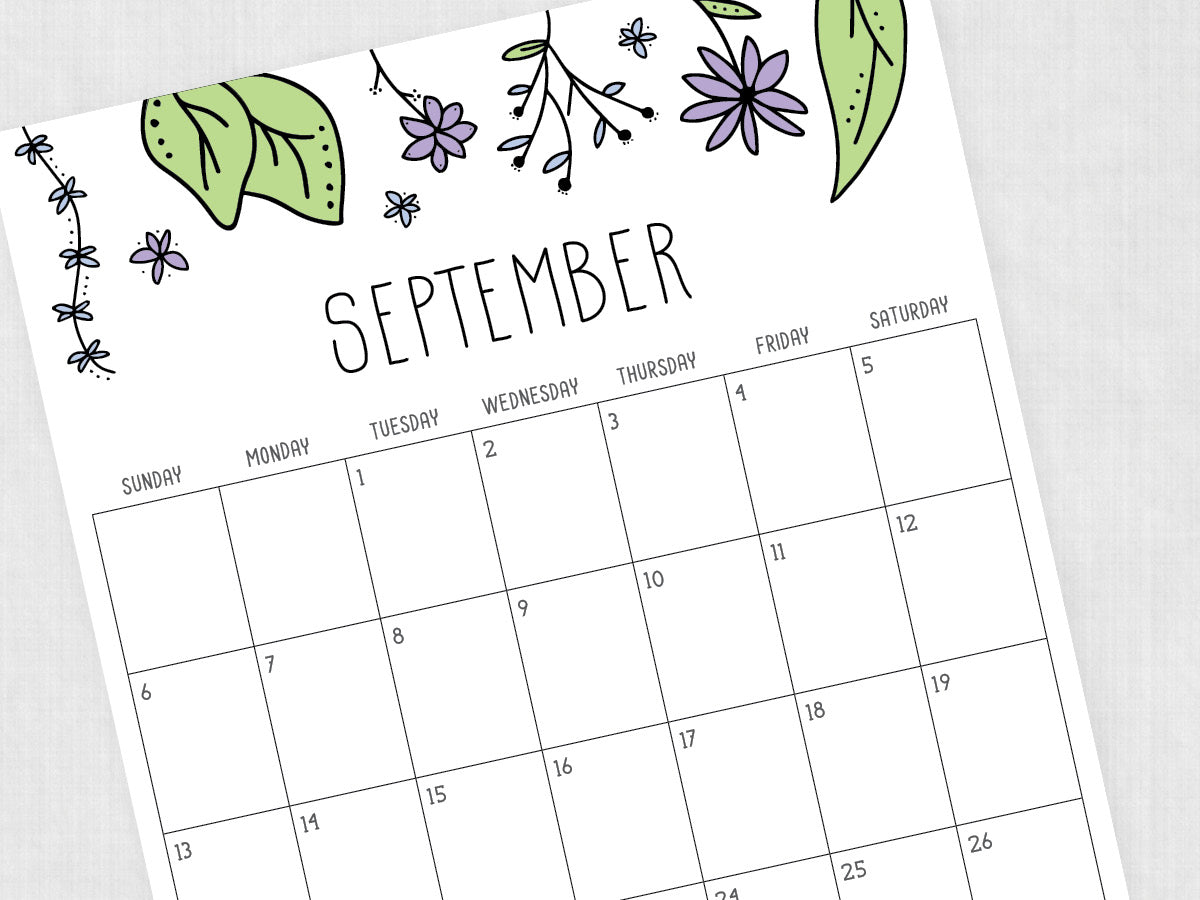 September Calendar · Printable PDF Template