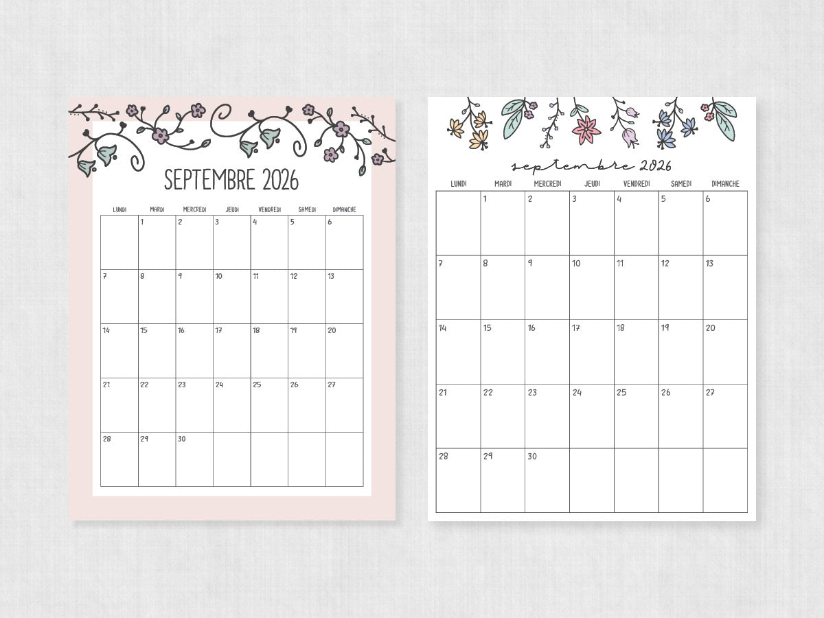 Calendrier Septembre 2026 PDF Imprimer calendrier-septembre-2026-pdf-imprimer