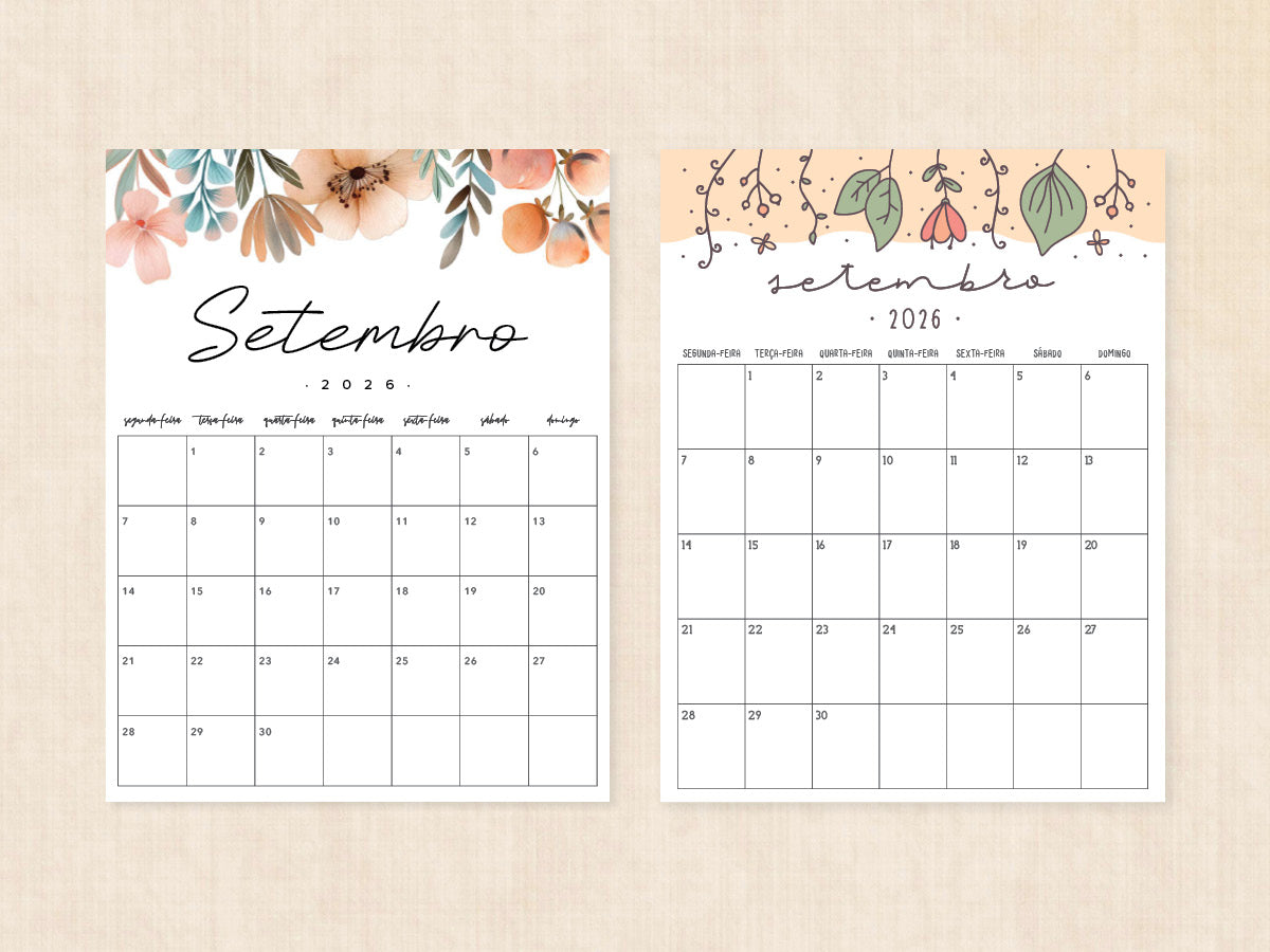 setembro 2026 calendário planner