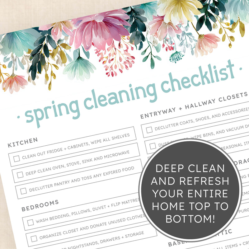 spring cleaning checklist printable