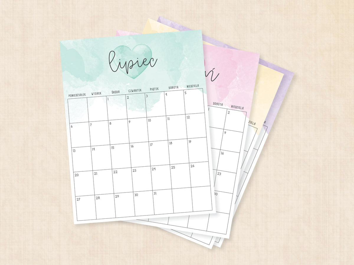 szablon kalendarza lipiec 2026