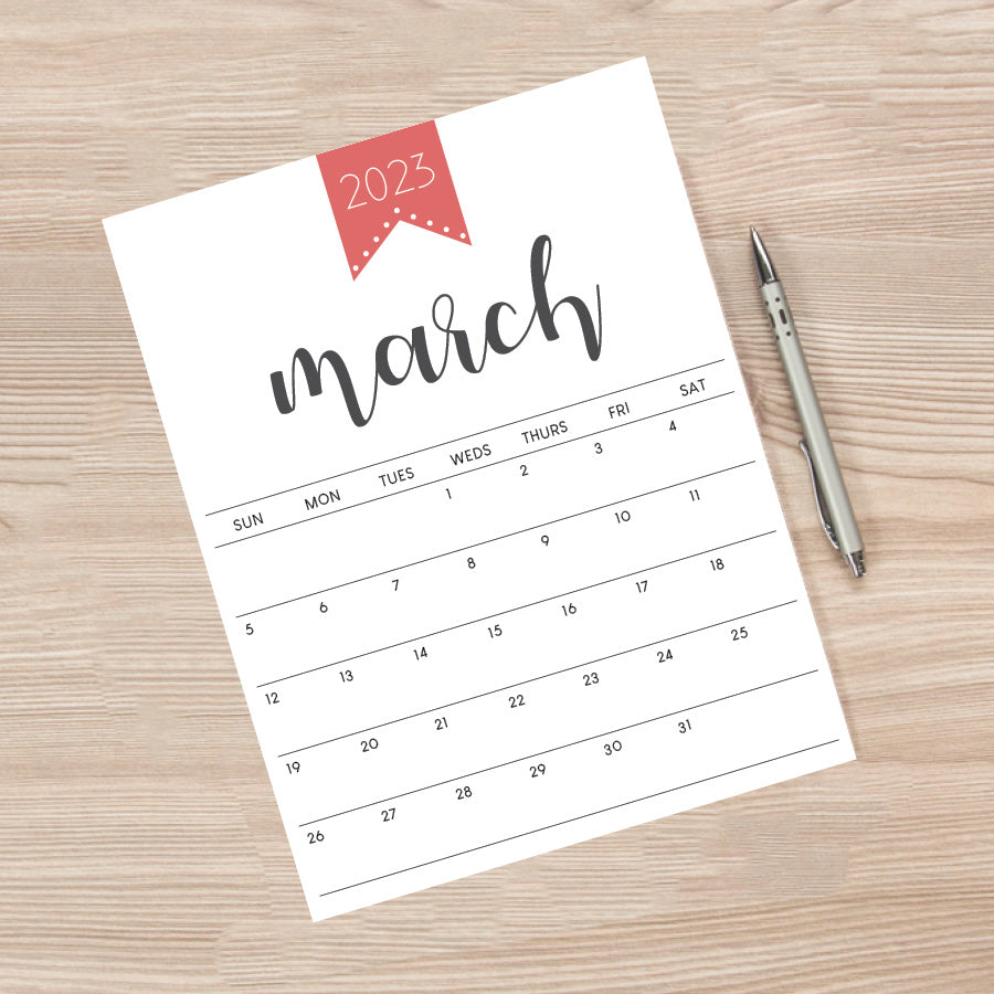 march 2023 printable calendar