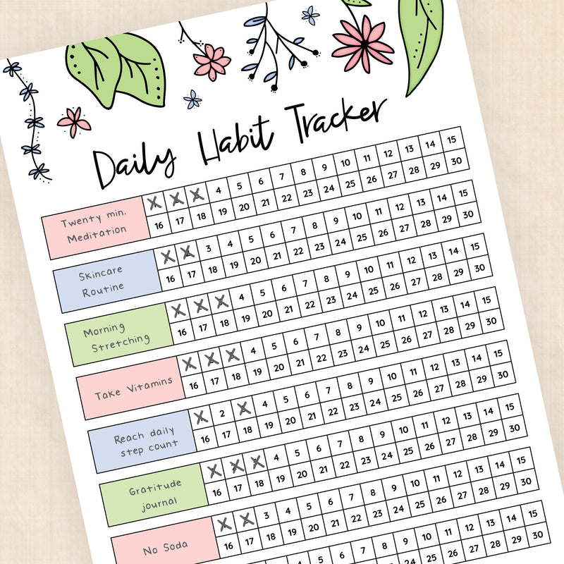 habit tracker printable