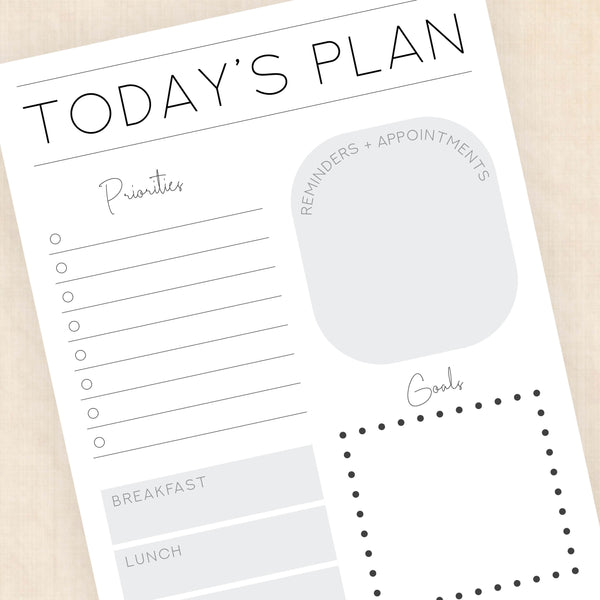 minimalist daily planner