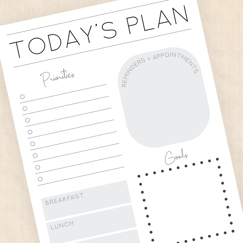 minimalist daily planner