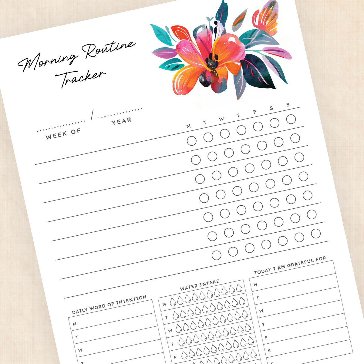 Morning Routine Template · Tropical Treasure