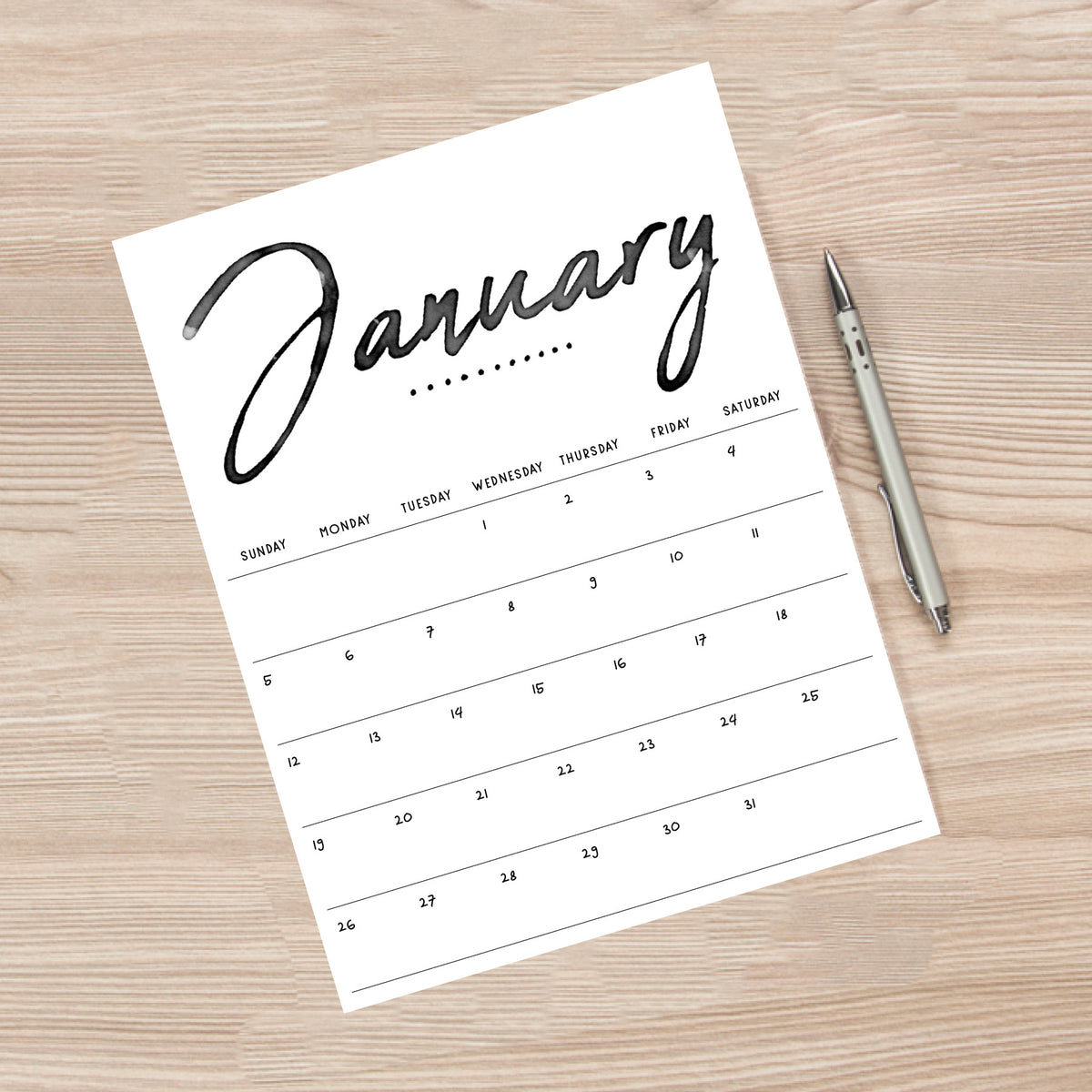 Printable Calendar Tidy Plans