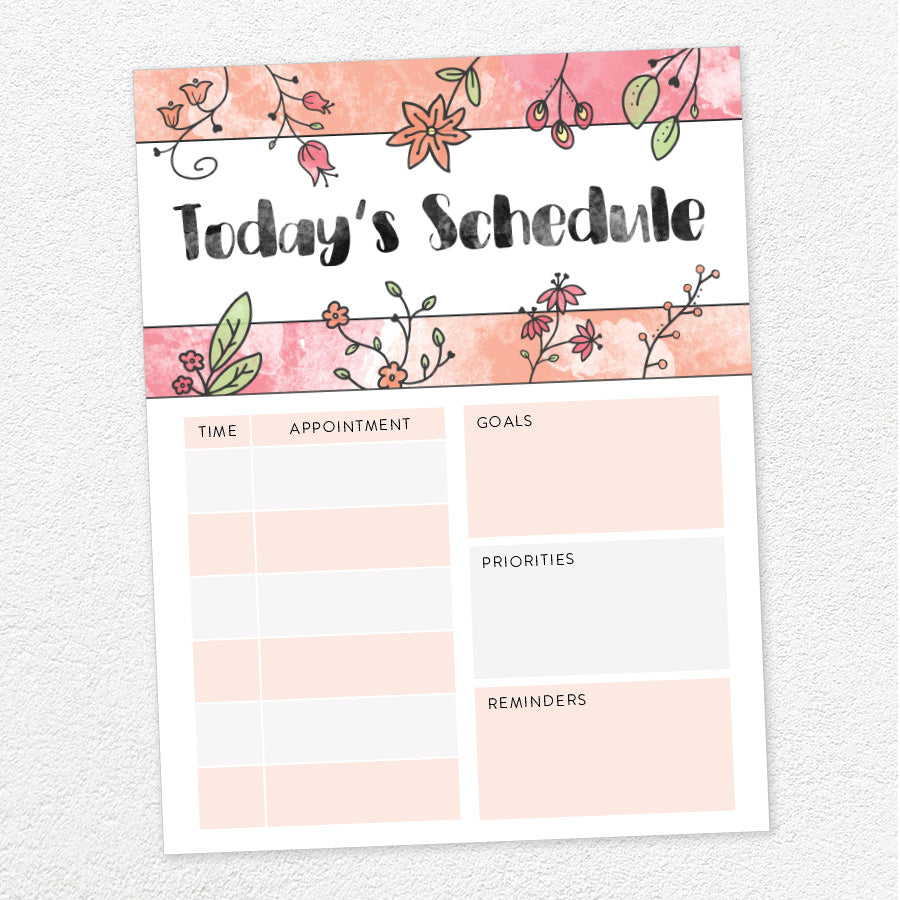printable daily schedule