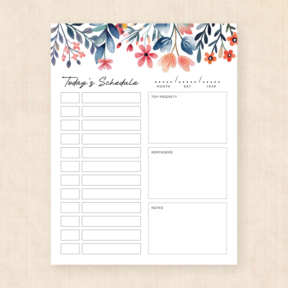 printable daily planner