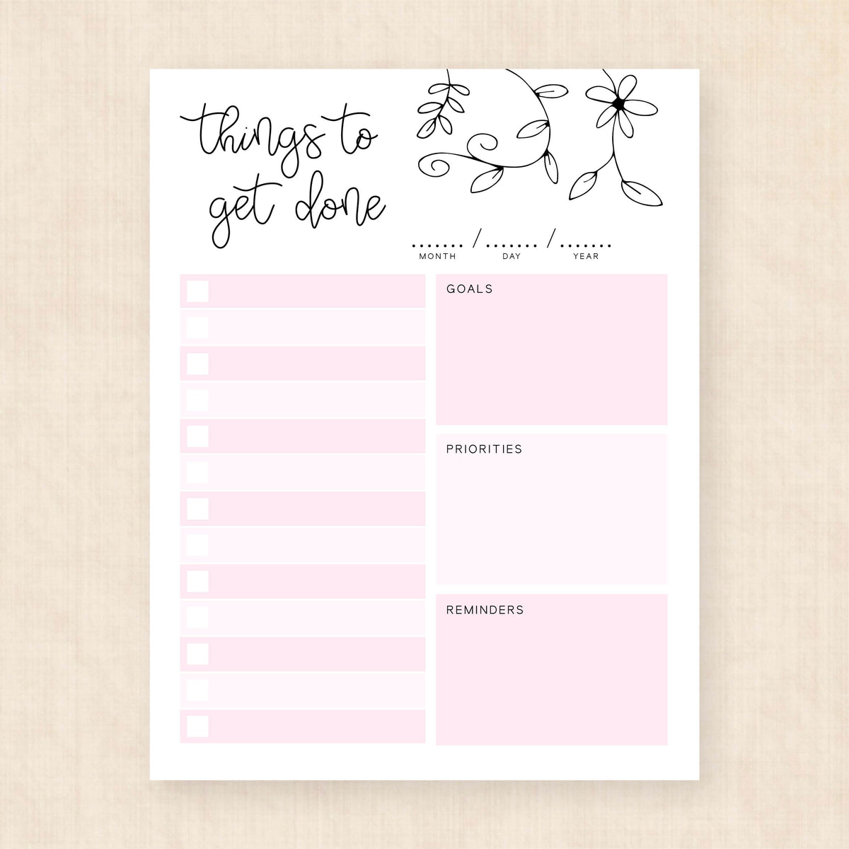 printable to do list