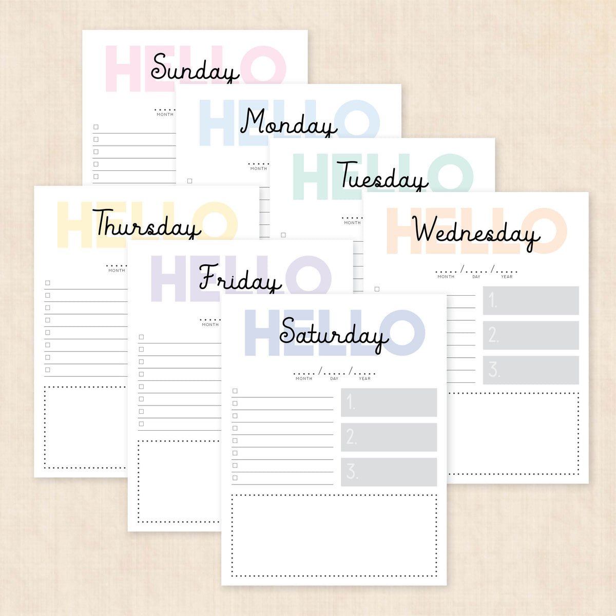 printable weekly planner