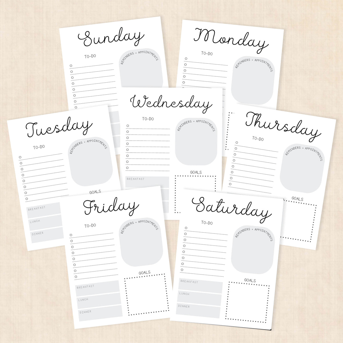 printable weekly planner