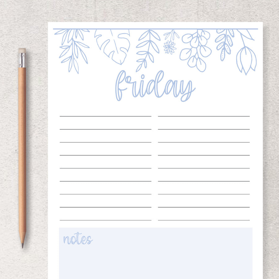 Printable Weekly Planner: Delicate Daffodils